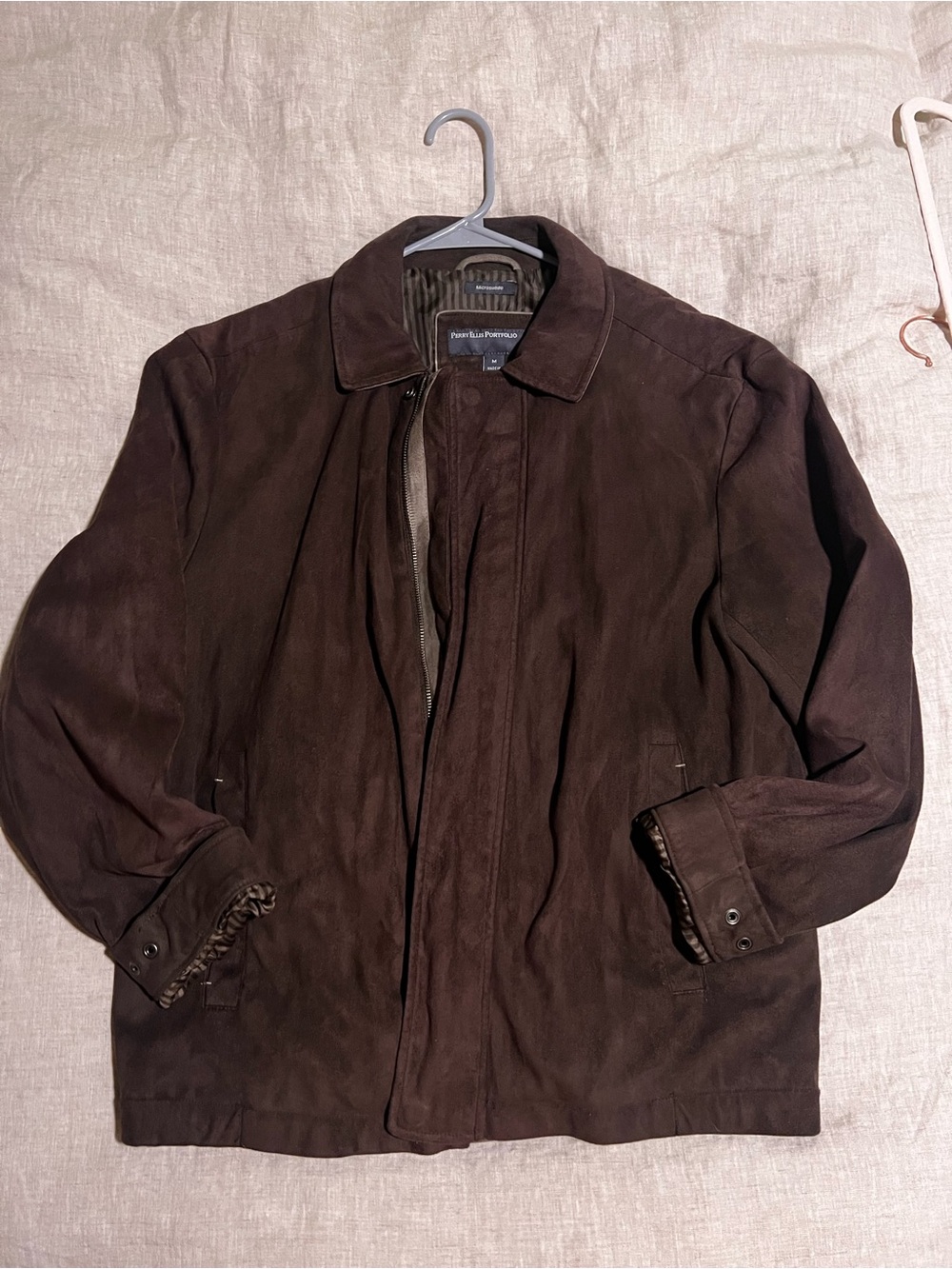Perry Ellis Men's Brown Suede Jacket